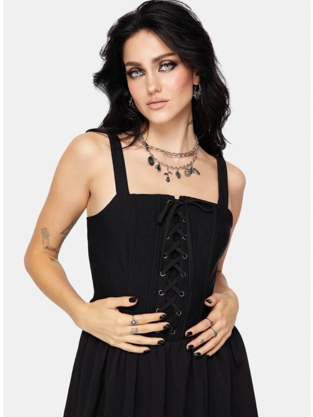 NWT Disturbia Miranda Midi Corset Dress Black Size 6